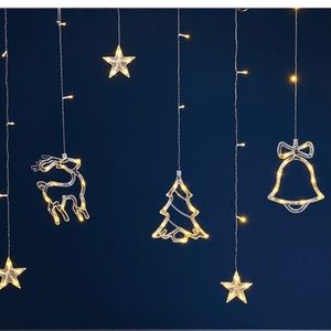 Christmas light up curtain string